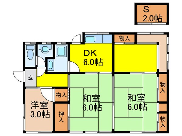 清荒神（篠木）貸家の物件間取画像